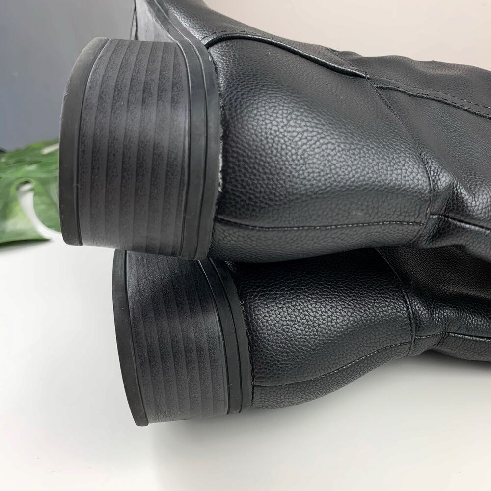 Nautica Gallaway Boots Tall Knee High Riding Black Faux Leather Women's 7.5 - Picture 9 of 10